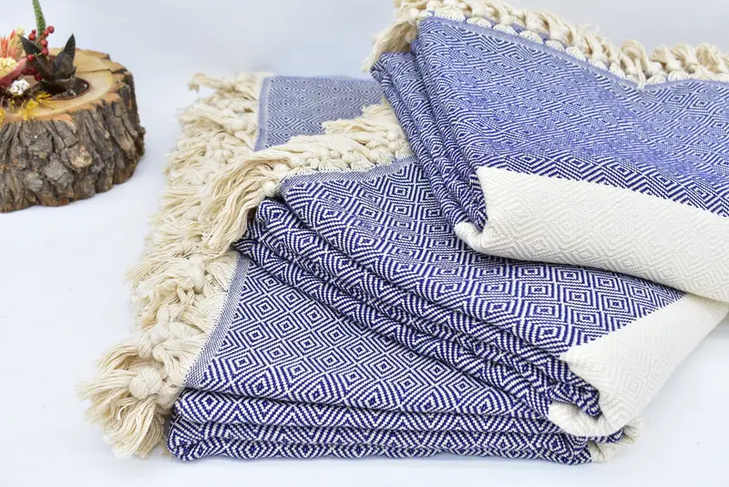 Woven Blanket, Turkish Cotton Blanket, Bedspread, Custom Wedding Gifts, 92x80 Cotton Diamond Towel, Bachelor Bachelorette Party Favors - 5