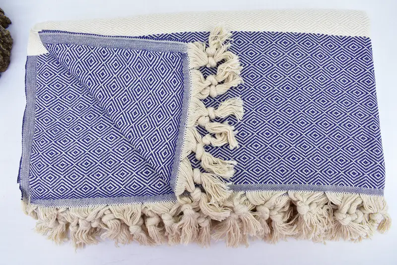 Woven Blanket, Turkish Cotton Blanket, Bedspread, Custom Wedding Gifts, 92x80 Cotton Diamond Towel, Bachelor Bachelorette Party Favors - 6