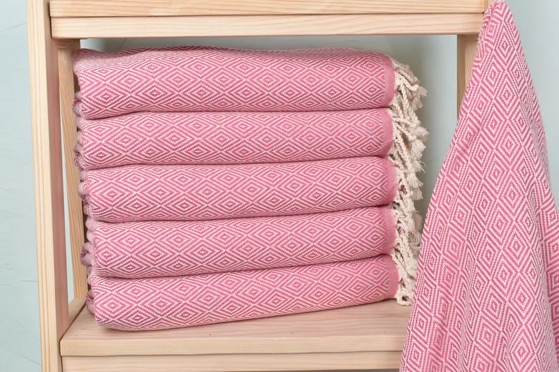 Turkish Cotton Towel Fuchsia 40x71 Inches, Organic Cotton/Linen