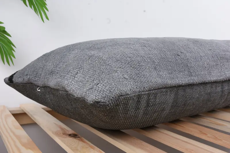 16x48 Gray Cushion Case, Vintage Kilim Pillow, Turkish Kilim Pillow, Boho Pillow, Decorative Bolster Cushion Case, Cushion Case, Authentic Cushion - 6