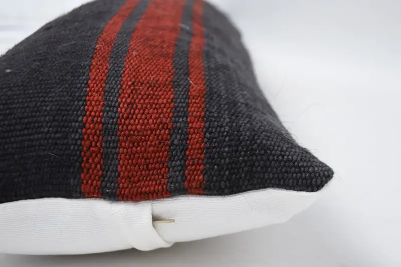 Handmade Kilim Cushion, Cushion Cover, Nomadic Pillow, Turkish Kilim Pillow, Vintage Kilim Throw Pillow, 12x48 Blue Pillow, Pet Cushion Cover - 5
