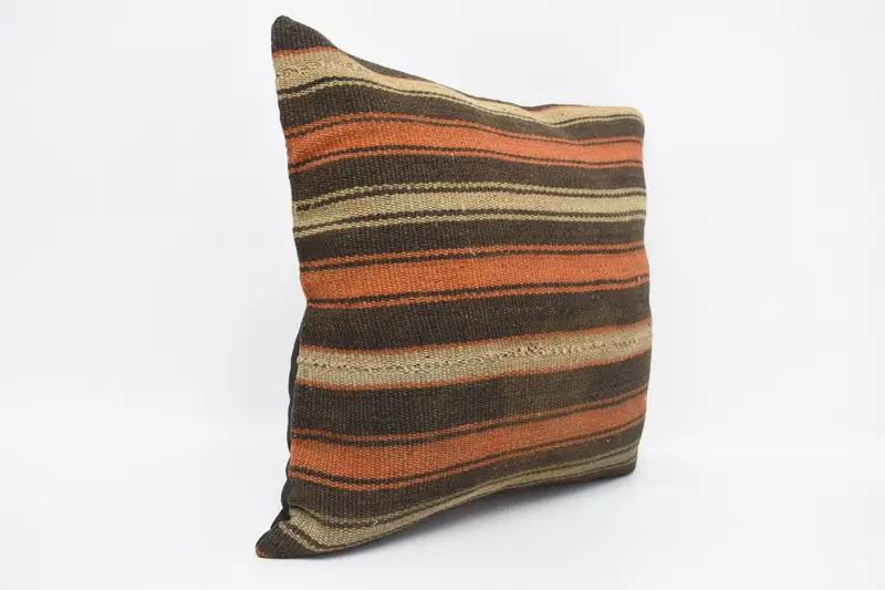 20x20 Brown Pillow, Gift Pillow, Morroccon Kilim Cushion Pillow, Vintage Pillow, Cushion Case, Ethnic Cushion Case, Pillow for Sofa - 3