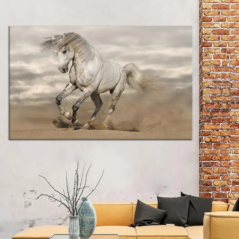 Moderne laufende Pferdeleinwand: Elegante Pferdekunst für Pferdeliebhaber