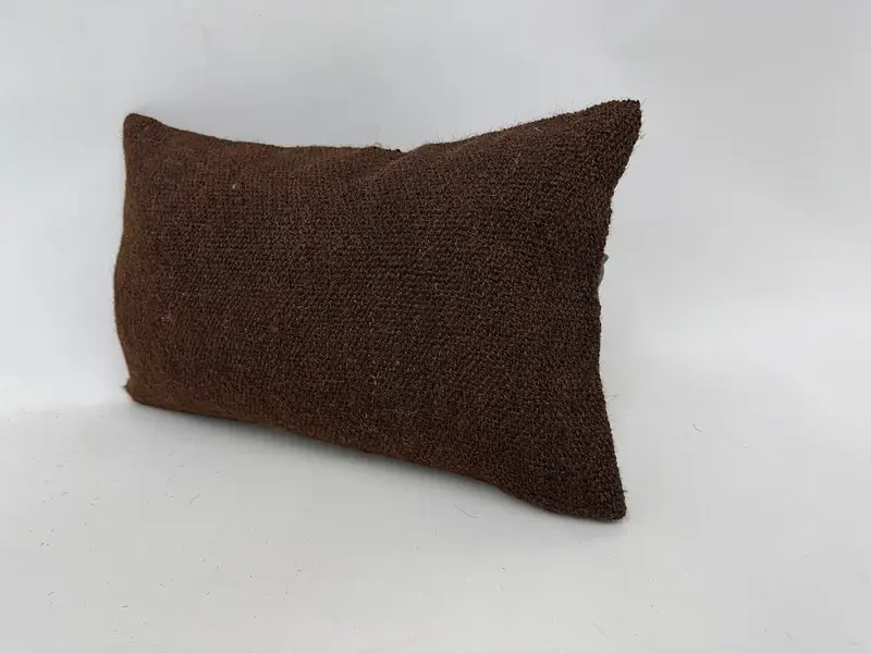 Pillow Sham, Kilim Cushion Sham, 12x20 Brown Cushion Cover, Turkish Kilim Pillow, Pastel Pillow Case, Accent Throw Pillow Cover, Gift Pillow - 4
