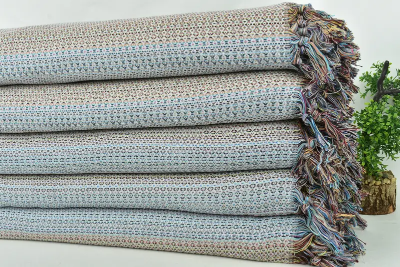 Wedding Favors, Boho Throw Blankets, Gift For Bride, Turkish Bedspread, Housewarming Gift, 90x88 Cotton Colorful Diamond Towel, Family Gift Basket - 3