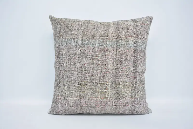 Gesticktes braun-weiß kariertes Wurfkissen, vielseitiges Dekokissen