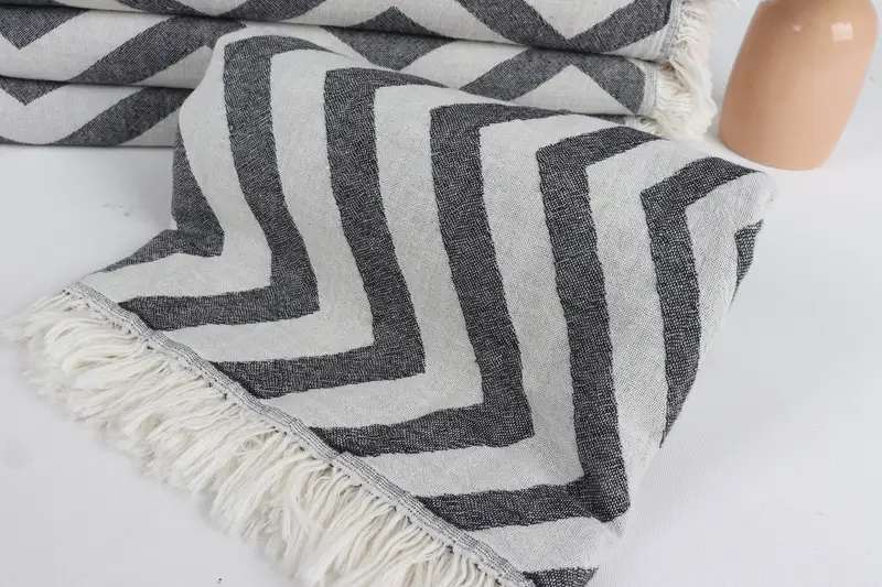 Personalize Gift, Personalized Wedding Gift, 70x40 Cotton Zigzag Design Towel, Arizona Bachelorette Party Favors, Thin towel, Turkish bath towel - 5