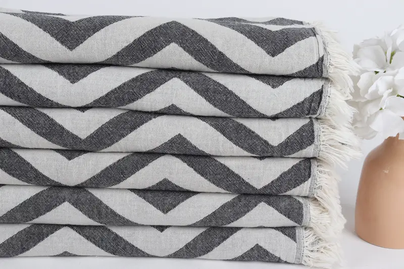 Personalize Gift, Personalized Wedding Gift, 70x40 Cotton Zigzag Design Towel, Arizona Bachelorette Party Favors, Thin towel, Turkish bath towel - 4