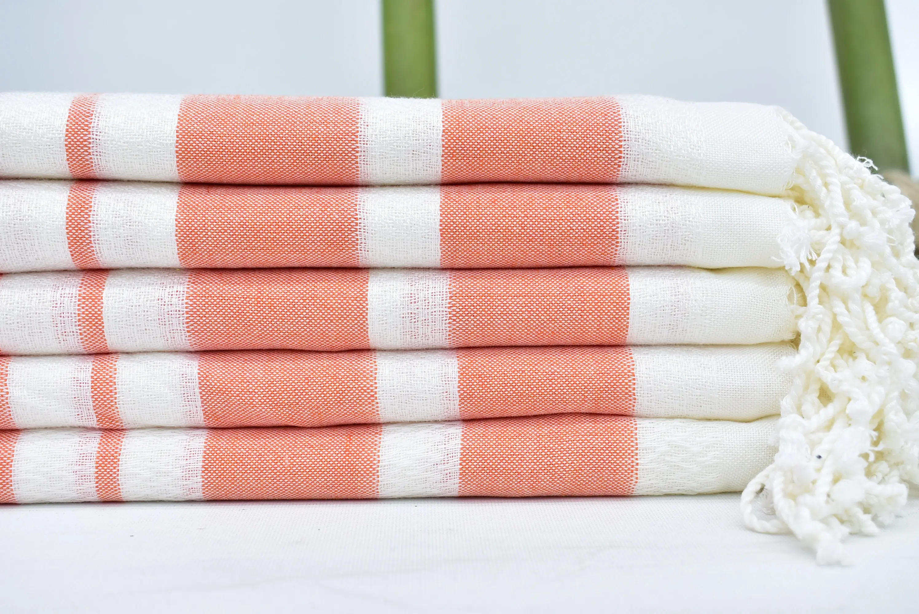 Personalized Towel Orange Striped Kids Beach Towel, 70x40 Inches - 1