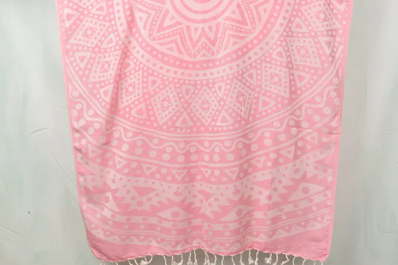 Quick-drying cotton Turkish beach towel, Gift For Him, 70x40 Cotton Round Pattern Towel, Embroidered Towel, Personalize Gift, Turkish Towel USA - 1