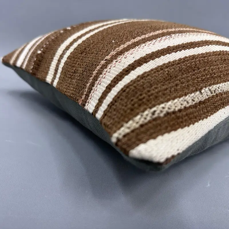 Pillow Case, Shabby Chic Pillow Sham, Bright Pillow Case, Vintage Kilim Throw Pillow, Home Decor Pillow, Gift Pillow, 12x12 Brown Pillow - 6