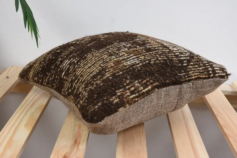 12x12 Brown Cushion, Ethnic Pillow Case, Handmade Kilim Cushion, Kilim Cushion Sham, Wholesale Cushion Cover, Cushion Cover, Kilim Pillow - 6