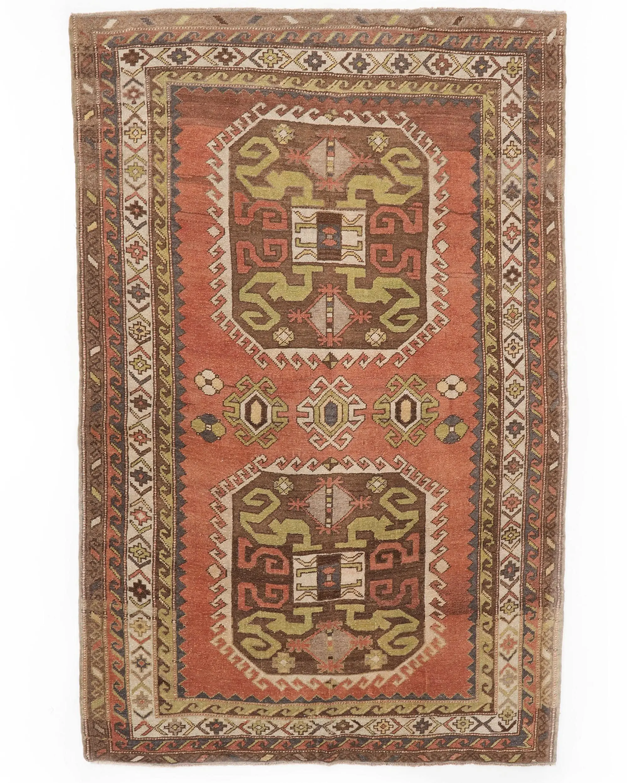 4.8x7.4 ft Vintage Rug, Rug, Red Rug Wool - 1