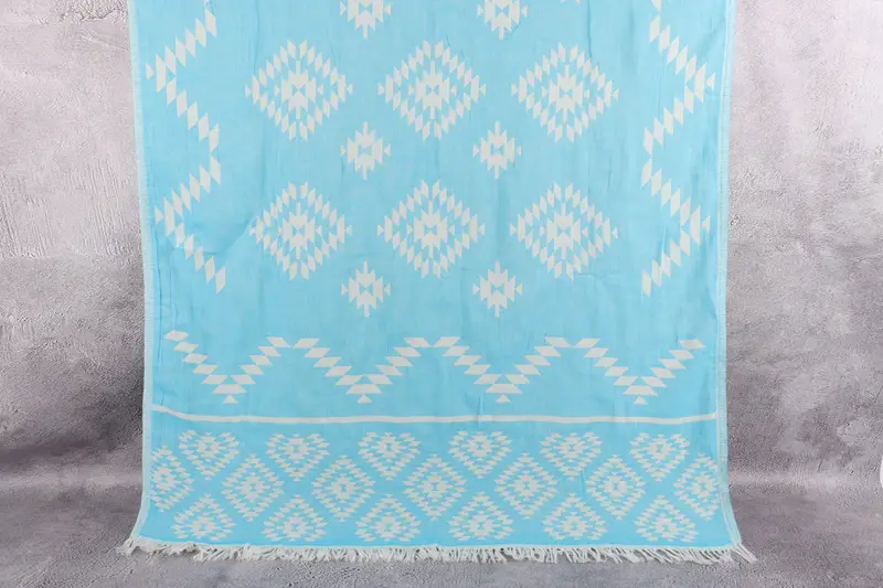 Wedding Gift Towels, Turquoise Peshtemal, 36x71 Inches