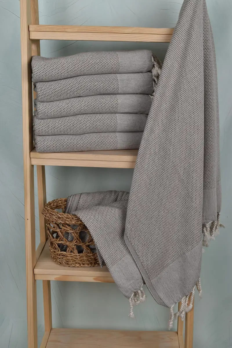 Handmade Turkish hammam towel, Hammam towel, 70x40 Cotton Geometric Towel, Embroidery Towels, Bachelorette Towel, Sand-free towel, Organic towel - 3