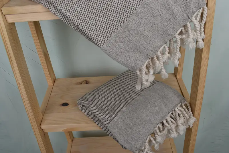 Handmade Turkish hammam towel, Hammam towel, 70x40 Cotton Geometric Towel, Embroidery Towels, Bachelorette Towel, Sand-free towel, Organic towel - 5