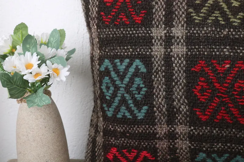 Vintage Pillow, Cushion, Home Decor Pillow, Ethnical Kilim Rug Pillow, Handmade Pillow, 12x24 Brown Pillow Cover - 3