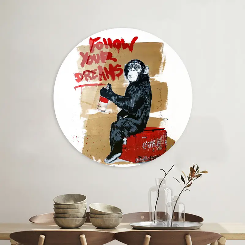 Elegant Banksy Monkey Graffiti Dreams Printed Canvas