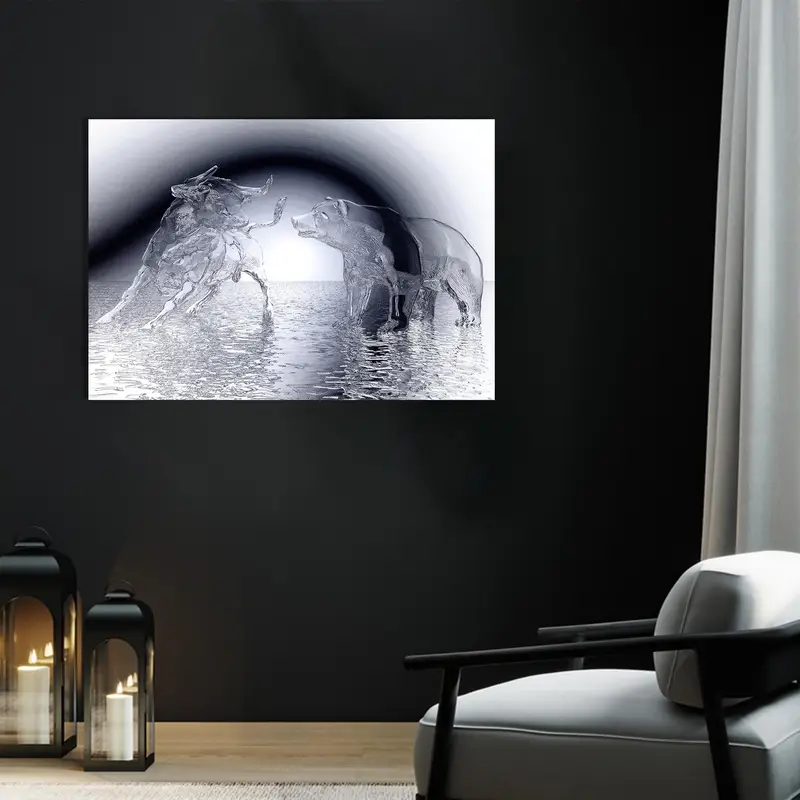 Elegant Printed Glass: Modern Abstract Design for Office & Home