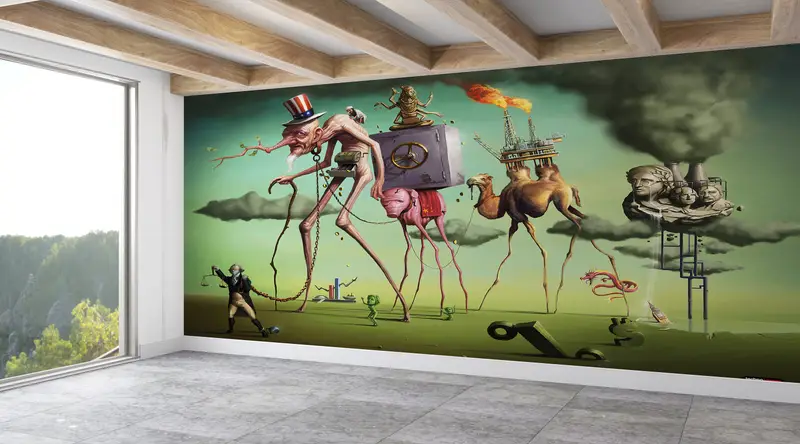 Salvador Dali Amerikan Rüyası Baskılı Duvar Kağıdı: Gerçeküstü Zarafet