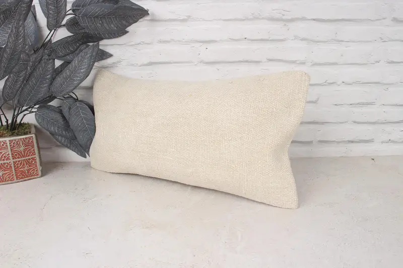 Pillow for Sofa, Accent Throw Pillow, 10x20 White Pillow, Pillow Sham, Interior Designer Pillow, Kilim Pillow, Yoga Cushion Cover - 4