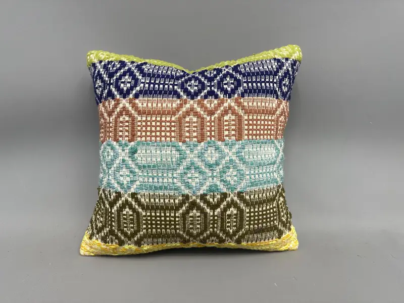 Handmade Pillow Cover, Pillow for Sofa, Boho Pillow, 18x18 Green Pillow Case, Vintage Pillow, Pillow Sham, Ethnic Pillow Cover Cushion Cover - 4