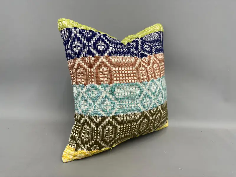 Handmade Pillow Cover, Pillow for Sofa, Boho Pillow, 18x18 Green Pillow Case, Vintage Pillow, Pillow Sham, Ethnic Pillow Cover Cushion Cover - 2