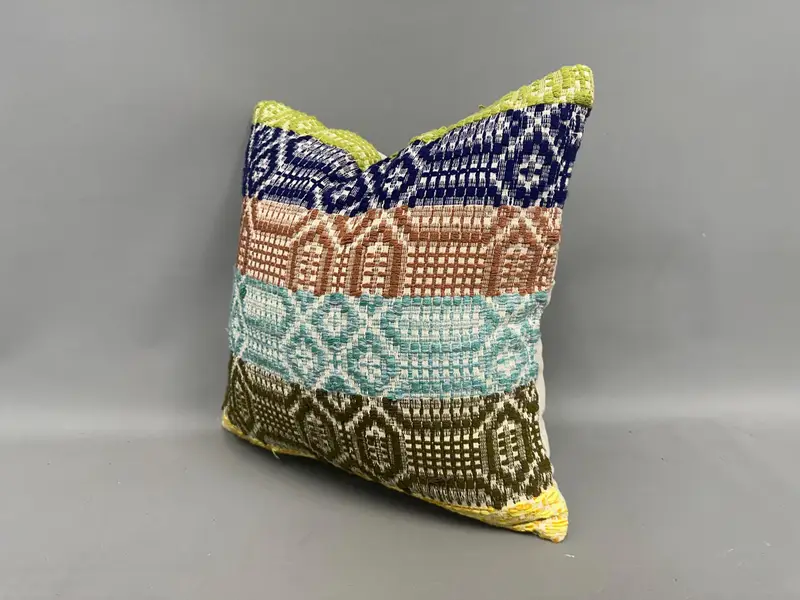 Handmade Pillow Cover, Pillow for Sofa, Boho Pillow, 18x18 Green Pillow Case, Vintage Pillow, Pillow Sham, Ethnic Pillow Cover Cushion Cover - 3
