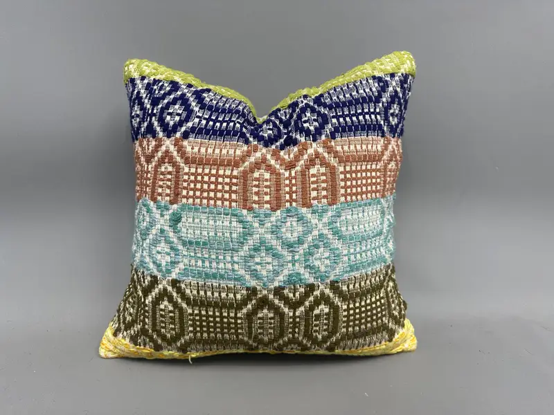 Handmade Pillow Cover, Pillow for Sofa, Boho Pillow, 18x18 Green Pillow Case, Vintage Pillow, Pillow Sham, Ethnic Pillow Cover Cushion Cover - 1