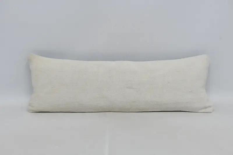 Vintage Pillow, Boho Throw Pillow Case, Ethnical Kilim Rug Pillow, 12x36 Beige Pillow Sham, Floor Pillow Case, Boho Pillow, Pillow Cover - 1