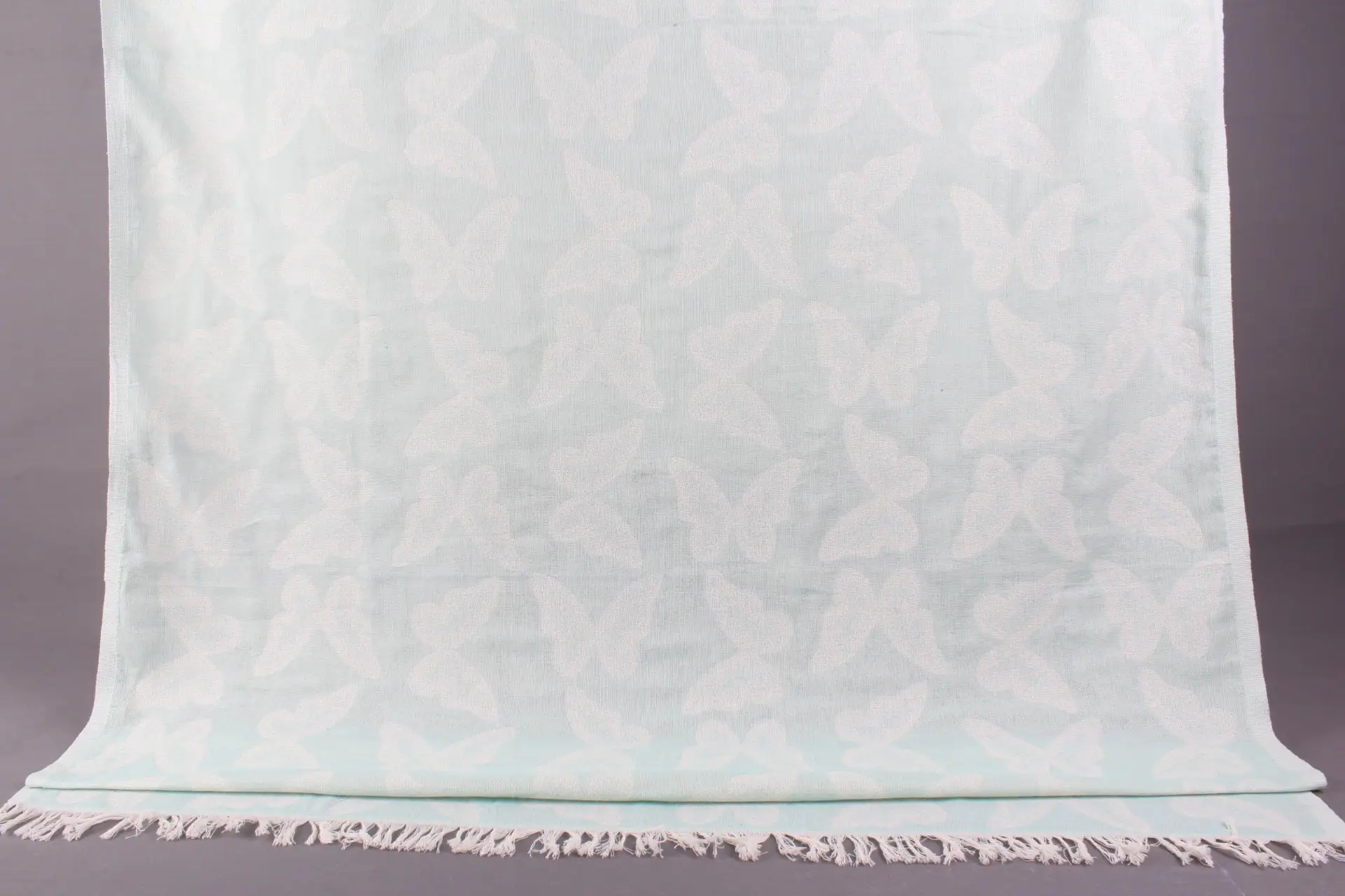 Personalized Turkish Bath Towel Butterfly Pattern Mint, 40x79 Inches - 1