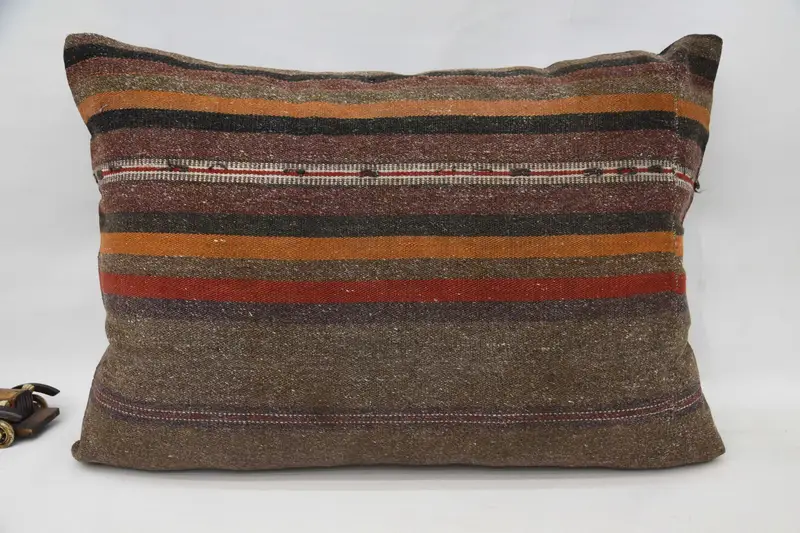 Throw Brown Cushion, Striped 20x28 inch Moroccan Pillow Sham - 1
