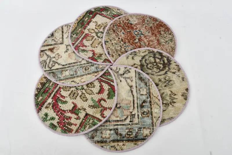 Elegant Green and Beige Placemats, Premium Non-Slip Dining Decor