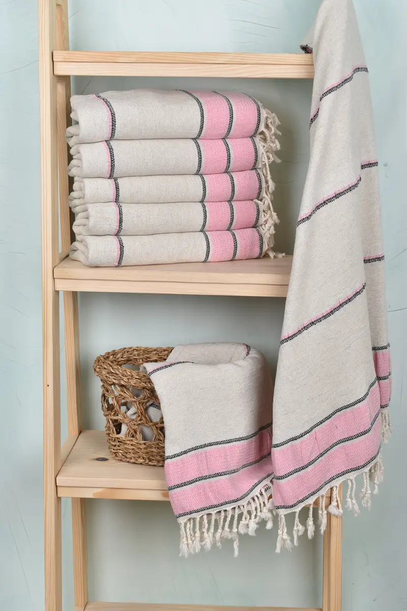 Wedding Day Gift For Bride, Peshtemal Towel, 70x36 Linen Striped Towel, Personalized Turkish Towel, Bridesmaid Gifts, Bridesmaid Gift Towel - 3