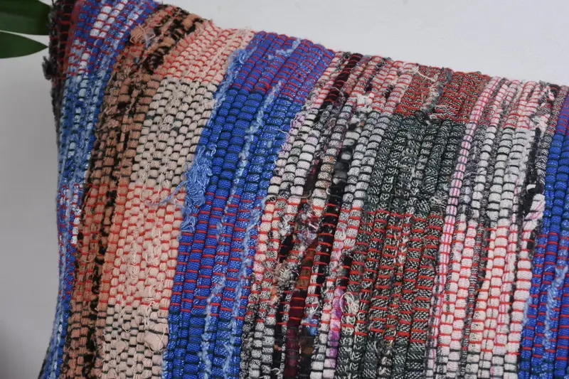 Tribal Pillow, Muted Cushion Case, Boho Pillow, Vintage Kilim Throw Pillow, 12x24 Blue Cushion, Toss Pillow, Vintage Pillow, Pillow Cover - 2