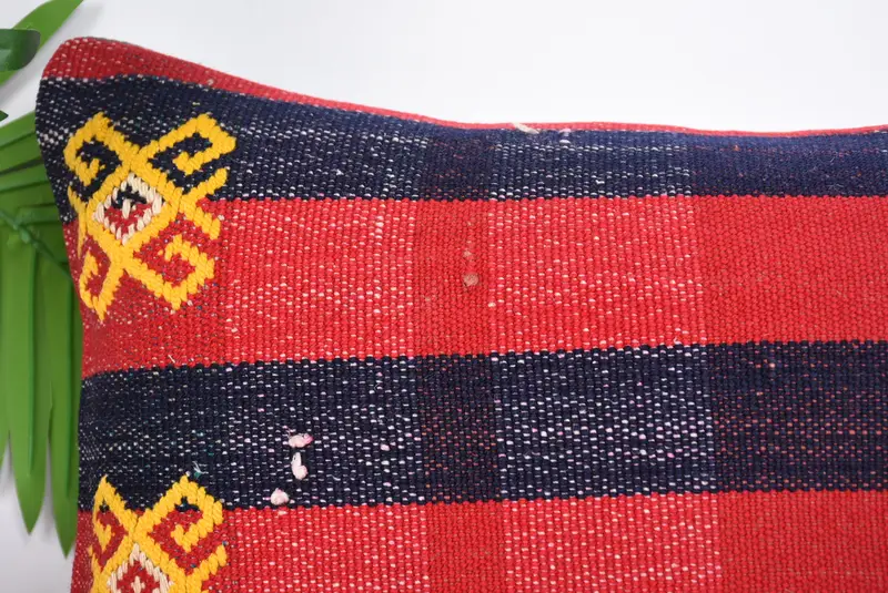 Ikat Pillow Sham, Cushion Case, 12x24 Red Cushion, Turkish Rugs Cushion, Turkish Pillow, Interior Designer Pillow, Antique Pillows - 2