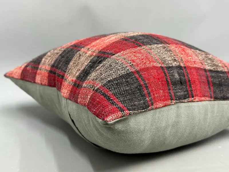 18x18 Red Cushion Cover, Throw Kilim Pillow, Retro Pillow Case, Cushion Case, Ethnical Kilim Rug Pillow, Boho Pillow Sham Cover, Accent Throw Pillow - 6