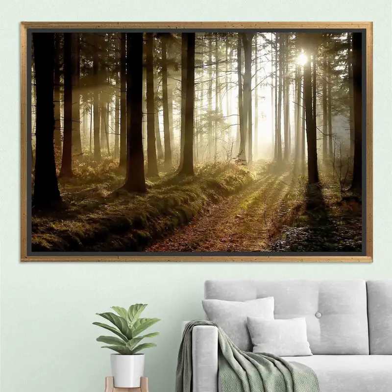 Bezaubernde Waldsonnenuntergang-Leinwand: Entfesselte Schönheit der Natur