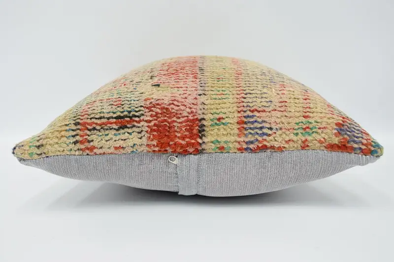 Vintage Pillow, 16x16 Red Cushion Cover, Pillow for Sofa, Cotton Pillow, Pattern Throw Pillow, Cushion Case, Vintage Kilim Pillow, Bolster Pillow - 5