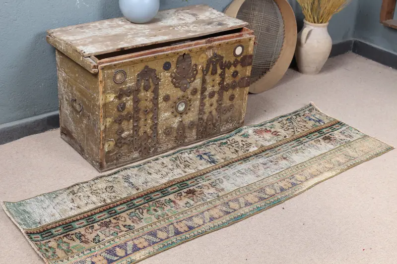 1,8 x 5,6 Fuß beige abstrakter Teppich, elegantes beige-braunes Design