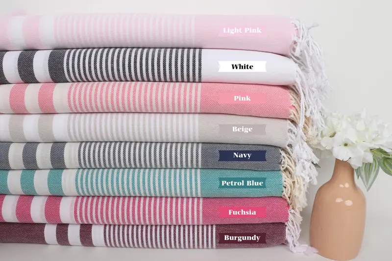 70x40 Cotton Striped Towel, Holiday Towel, Bachelorette Gifts, Organic Beach Towel, Lightweight towel, Turkish bath towel, Peshtemal, Organic Towel - 1