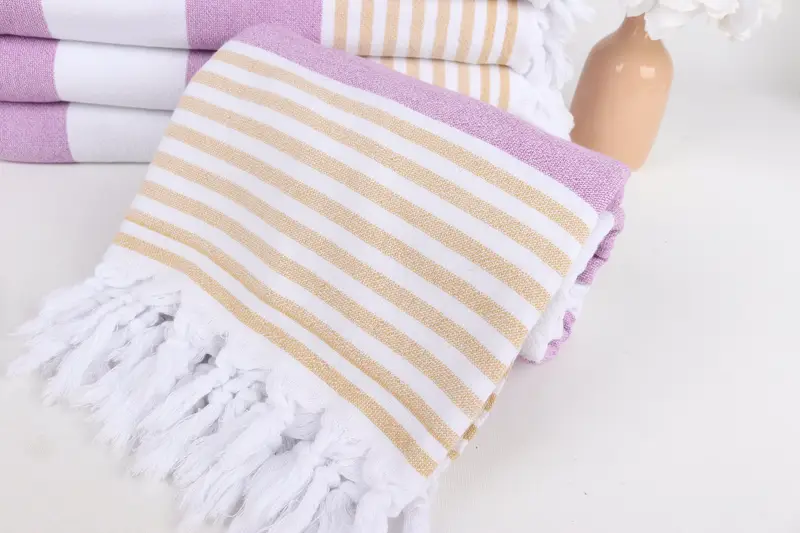 Fouta towel, Luxury Beach Towel, Absorbent towel, Bridemaids Beach Towel, Wedding Gift For Bride, Wedding Favors, 68x36 Cotton Striped Terry Towel - 4