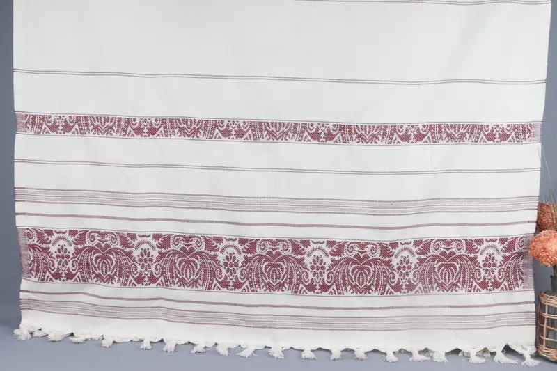 Wedding Gift Organic Cotton Burgundy Towel, 40x71 Inches