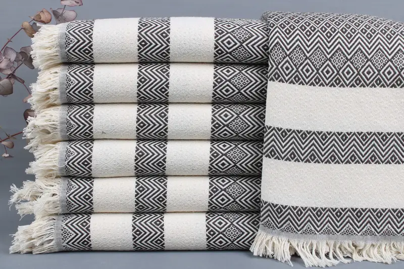 Wholesale Towels Personalized Diamond Peshtemal, Dark Brown, 40x71 Inches