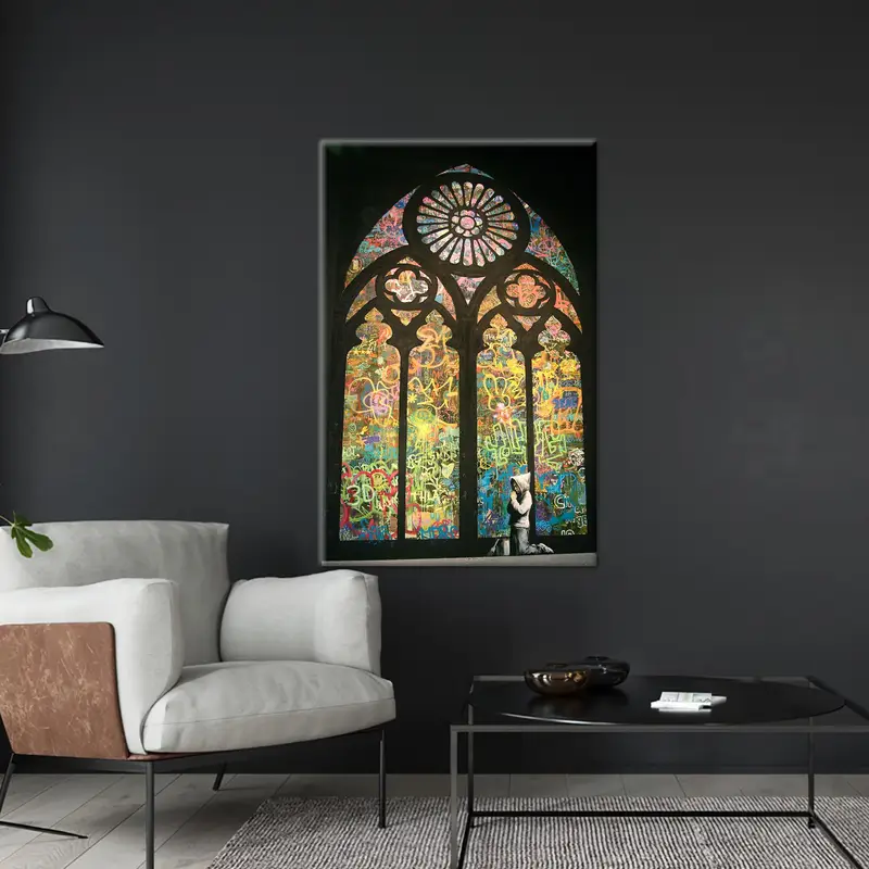 Elegant Bansky Boy Graffiti Canvas Print - Artistic Home Decor