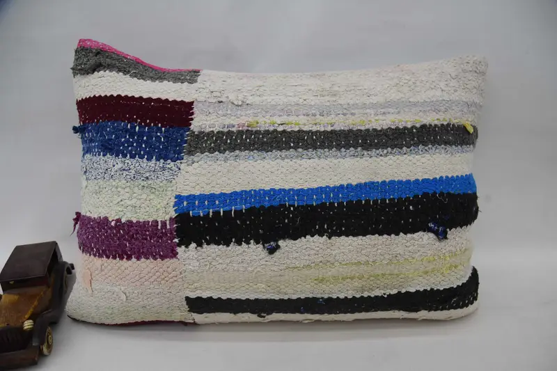 Antique Pillows, 16x24 Blue Pillow Cover, Aztec Pillow, Pillow Case, Nautical Throw Cushion, Vintage Kilim Pillow, Colorful Cushion, Vintage Pillow - 4