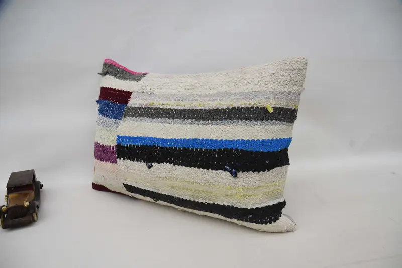 Antique Pillows, 16x24 Blue Pillow Cover, Aztec Pillow, Pillow Case, Nautical Throw Cushion, Vintage Kilim Pillow, Colorful Cushion, Vintage Pillow - 5