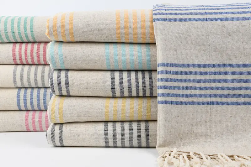 Absorbent Turkish towel, Bridal Shower Favor, 70x40 Linen Striped Towel, Beach Bachelorette Party Decorations, Hammam towel, Turkish Towel Beach - 1