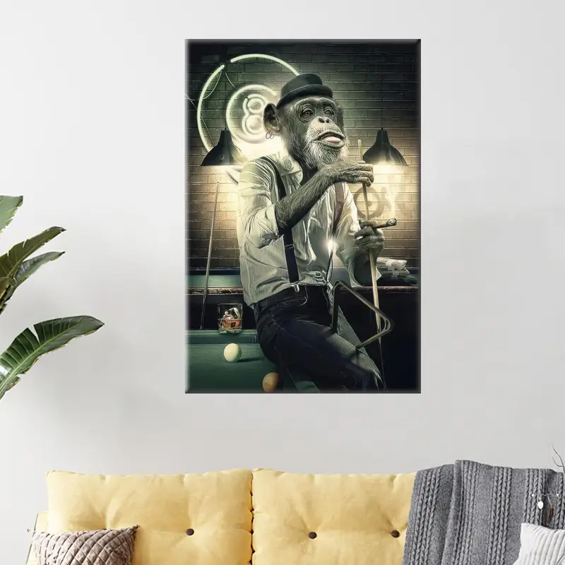 モダンな抽象的な猿のキャンバス: 芸術的なロフト装飾プリント