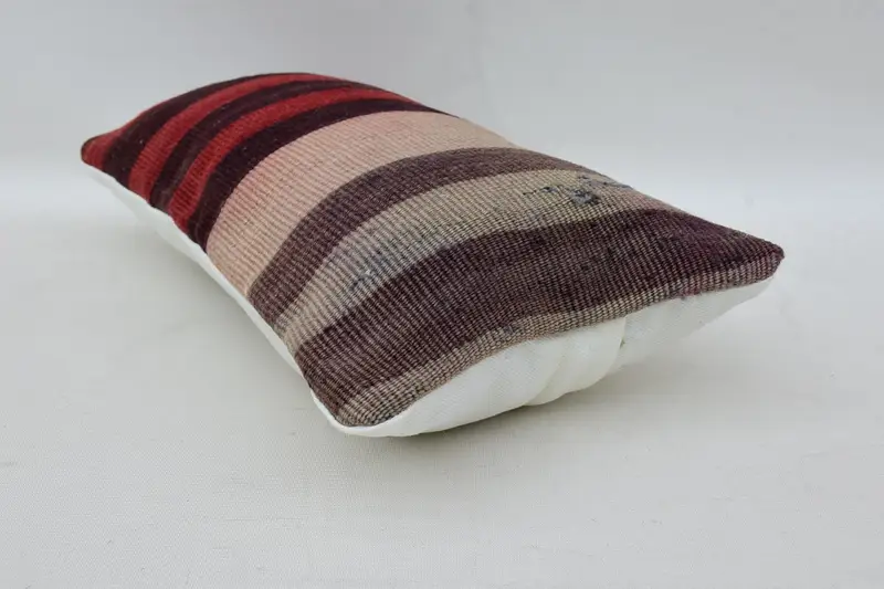 Kilim Pillow, 8x16 Red Pillow Cover, Throw Kilim Pillow, Wool Kilim Pillow Pillow Cover, Antique Pillows, Cushion, Toss Cushion Case - 6